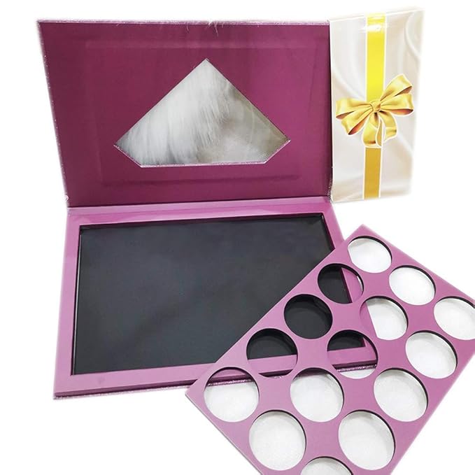 Large-Sized Empty Magnetic Makeup Palette with Diamond-Shaped Transparent Window-VivaGrace Women
