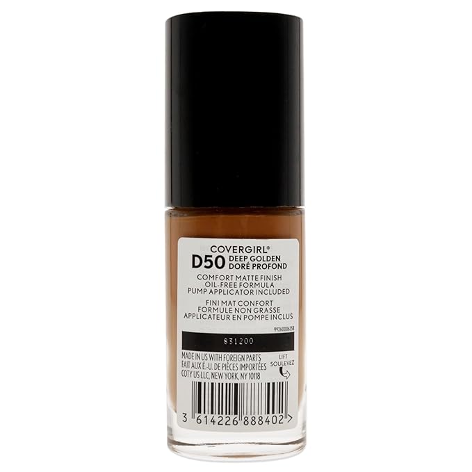 COVERGIRL Trublend Matte Made Liquid Foundation, D50 Deep Golden, 1.01 Fl Oz, 2 Count-VivaGrace Women