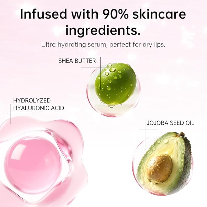 Catkin Lip Plumper Gloss, Tinted Lip Serum with Hyaluronic Acid & Jojoba Oil, Non-sticky Volumizing Hydrating Formula for a High Shine Maximum 3D Look, Plump & Soft Lips 0.12 Fl Oz - C03 Coral Pearl-VivaGrace Women