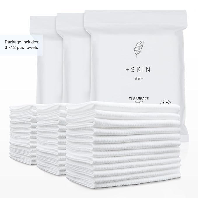 ClearFace Sensitive Skin Face Towels – Biobased Makeup Remover and Dry Wipes, Compact Travel Pack