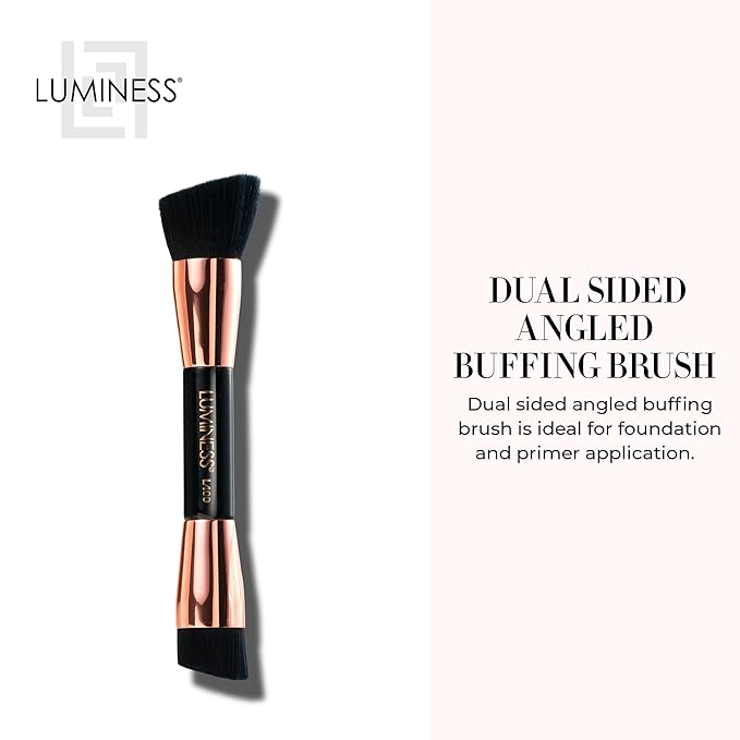LUMINESS Dual-Sided Angled Buffing Brush - Cruelty-Free Synthetic Bristles Ideal for Foundation & Primer - Soft Fibers Gives Silky Touch on Skin & Creates Flawless Base with Perfect Finish-VivaGrace Women