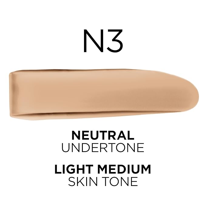 L'Oreal Paris True Match Super-Blendable Foundation, Medium Coverage Liquid Foundation Makeup, N3, Light Medium, 1 Fl Oz-VivaGrace Women