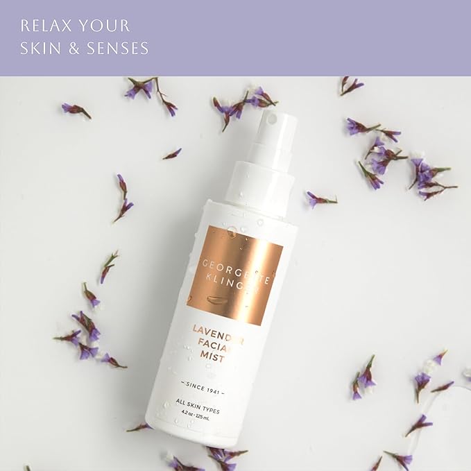 Georgette Klinger Lavender Facial Mist - Moisturizing and Long-Lasting Facial Spray with Aromatherapy, Antioxidants, and Skin-Plumping, Makeup Setting for Dewy, Hydrated Skin - 4.2 oz-VivaGrace Women