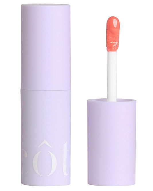 Côte Beauty The Necessity Peptide Lip Shine in Branson - Plumping Coral Lip Gloss with Hyaluronic Acid, Shea Butter & Jojoba Oil - Non-Sticky, Long-Lasting Hydrating Formula-VivaGrace Women