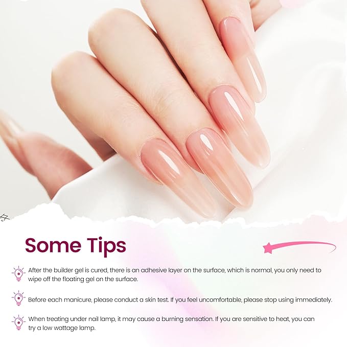 JODSONE Builder Gel Nail Kit with U V Light Base Top Coat 21 Colors High Shine Builder Gel and 100 PCS Extension Stickers-VivaGrace Women