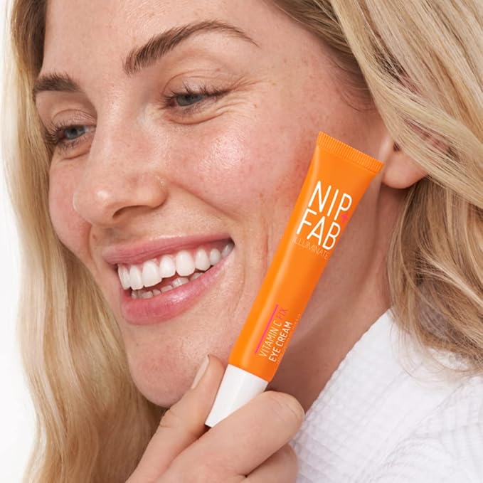 Nip+Fab Vitamin C Fix Eye Cream 10% 0.5 fl oz | with Peptides, Caffeine and Niacinamide for Smoother, Brighter Under Eye Skin | 3 Forms of Vitamin C-VivaGrace Women