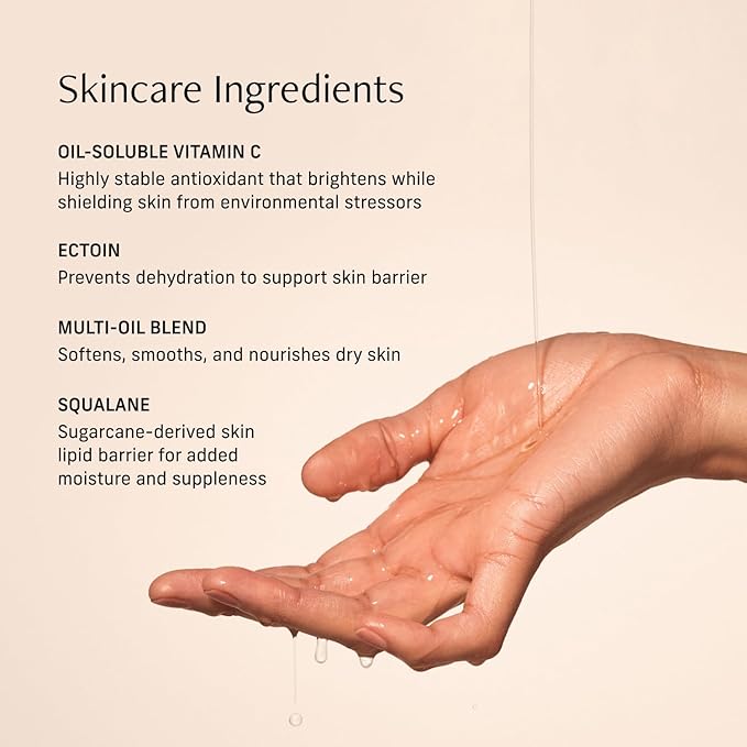 Vitamin C Body Oil for Women and Men. Moisturizing Sacred Santal Scented Body Serum for Glowing Skin. Nourishing, Hydrating After-Shower and Bath Skin Care Moisturizer, 4.2 Fl Oz-VivaGrace Women