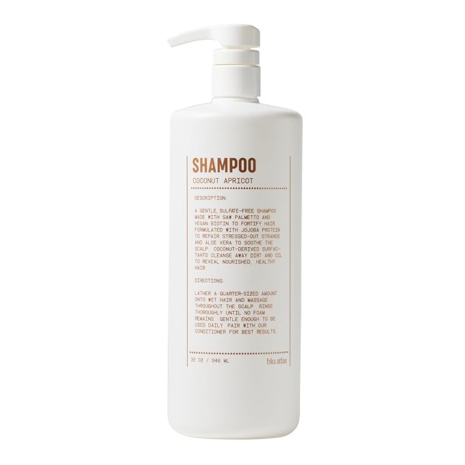Blu Atlas Men's Natural Shampoo – Organic, Sulfate-Free, Paraben-Free – Deep Cleansing & Hydrating – Coconut Apricot Scent – Made in America – 32 oz-VivaGrace Women