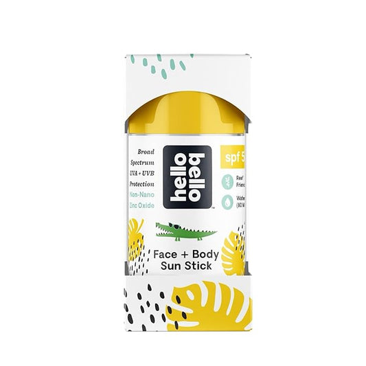 Hello Bello Mineral SPF 50 Face & Body Sunscreen Stick, Water Resistant and Reef Friendly Roll On Sun Protection, 1oz-VivaGrace Women