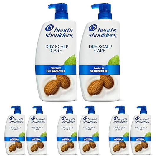 Head and Shoulders Shampoo, Daily-Use Anti-Dandruff Paraben Free Treatment, Dry Scalp Care with Almond Oil, 32.1 fl oz, Twin Pack (Pack of 4)-VivaGrace Women