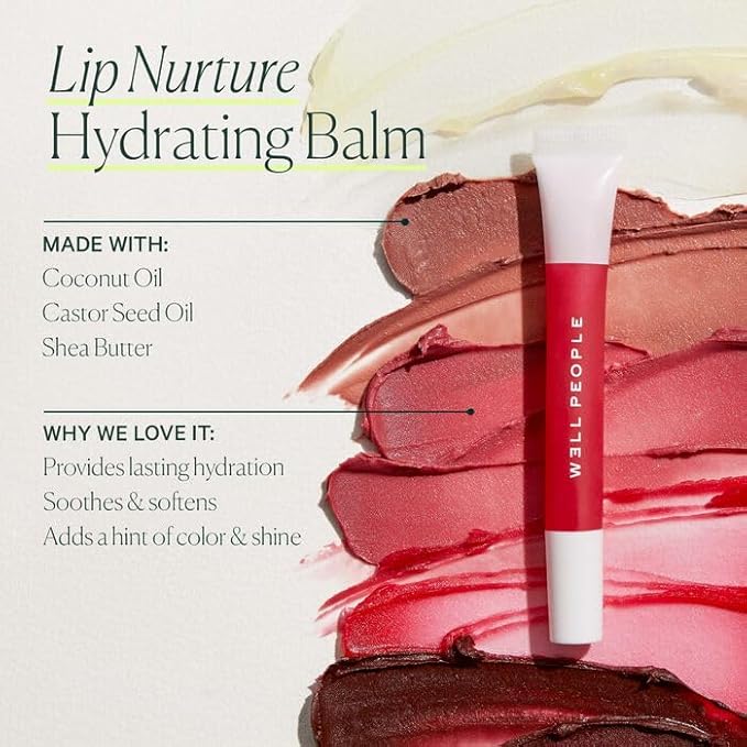 Well People Lip Nurture Hydrating Balm, Lip Balm For Hydration & Vibrant Sheer Color, Soothes & Softens Lips, Vegan & Cruelty-free, Clear-VivaGrace Women