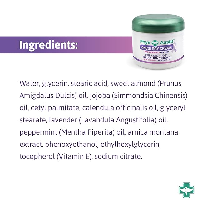 PhysAssist Oncology Cream 4 oz plus Lip Balm. Hydrates and Pampers Stressed skin. Made with a blend of natural Botanicals. Clinically Tested, Non Irritant.-VivaGrace Women