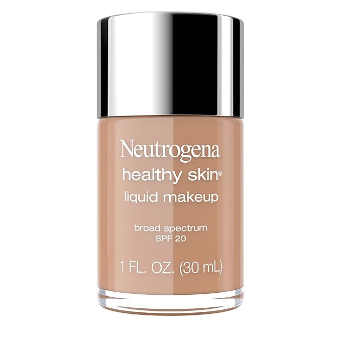 Neutrogena Healthy Skin Liquid Makeup Foundation with Broad Spectrum SPF 20 Sunscreen, Medium Coverage Foundation with Nourishing Pro-Vitamin B5, Chestnut 135, 1 fl. oz-VivaGrace Women