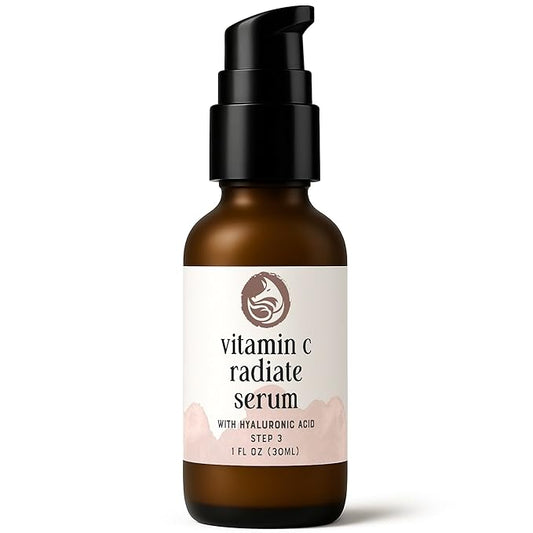 Vitamin C Face Serum - Anti Aging & Brightening Facial Serum - With Hyaluronic Acid Gotu Kola & Jojoba Oil - Natural & Organic - Foxbrim Naturals 1oz-VivaGrace Women