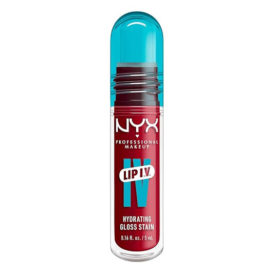 NYX PROFESSIONAL MAKEUP Lip IV Hydrating Glossy Lip Stain with 12HR Hydration - Red-y Set Wet (Red)-VivaGrace Women