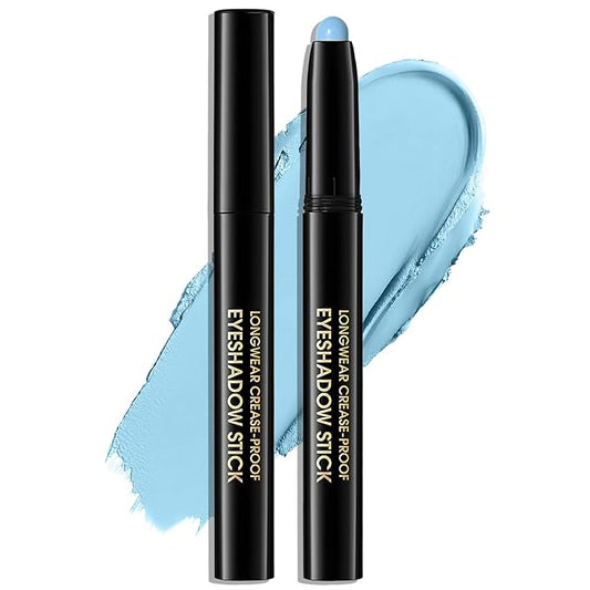Eyeshadow Stick Matte Eye Shadow Pencil Cream to Powder Eye Brightener Crayon Long-Lasting Single Eyeshadow Buildable & Blendable High Pigmented Eye Liner Makeup for Women, 10 CORNFLOWER-VivaGrace Women