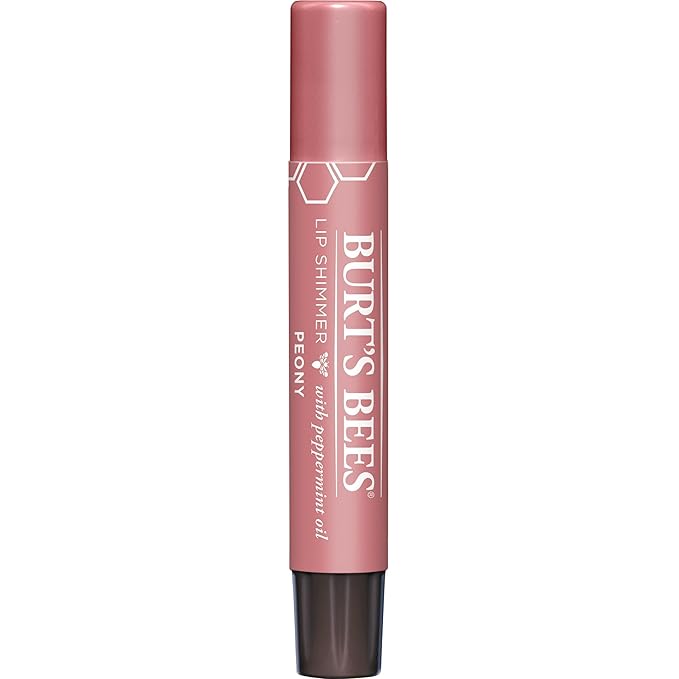 Burt's Bees Shimmer Lip Tint Set, Tinted Lip Balm Stick, Moisturizing for All Day Hydration with Natural Origin Glowy Pigmented Finish & Buildable Color, Peony (4-Pack)-VivaGrace Women