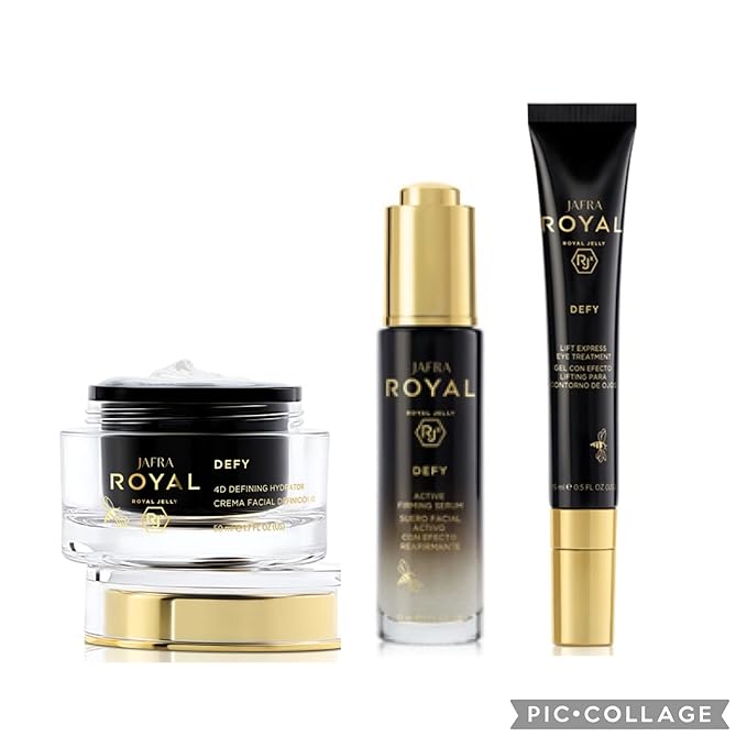 Jafra Royal Jelly Defy Trio-4D Defin Hydrator/Active Firming Serum/Eye Treatment-VivaGrace Women