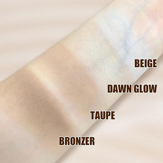 Matte Highlighting Palette,Stereo for Face Retouching, Shadow Highlighting Finish Palette, Natural,Slightly Highlighted Texture Saturation Makeup Contour Face Palette-VivaGrace Women