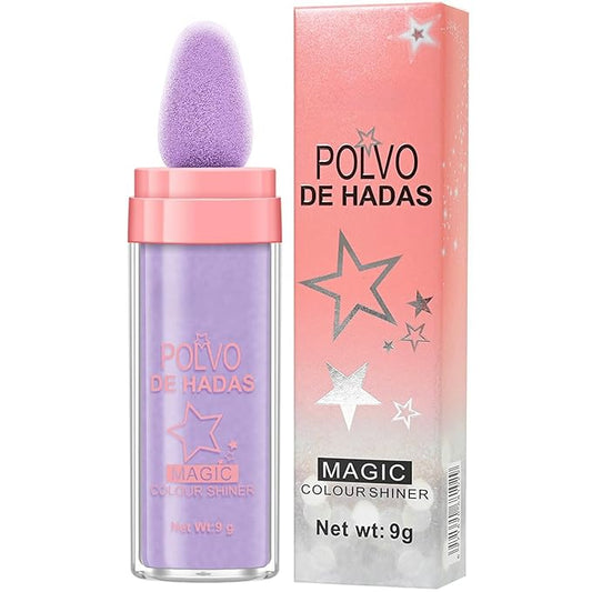 URQT Polvo De Hadas Fairy Highlight Patting Powder Highlighter Body Brightens the Natural Three-dimensional Face Powder Blusher (#04 Fantasy Purple)-VivaGrace Women