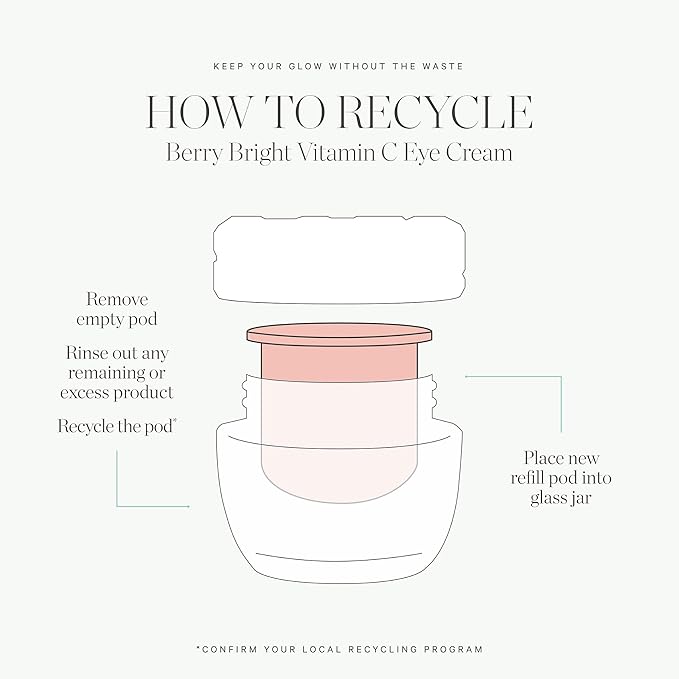 KORA Organics Berry Bright Firming Vitamin C Eye Cream Refill Pod | Hydrate & Strengthen | Certified Organic | Cruelty Free | 0.50 fl oz-VivaGrace Women