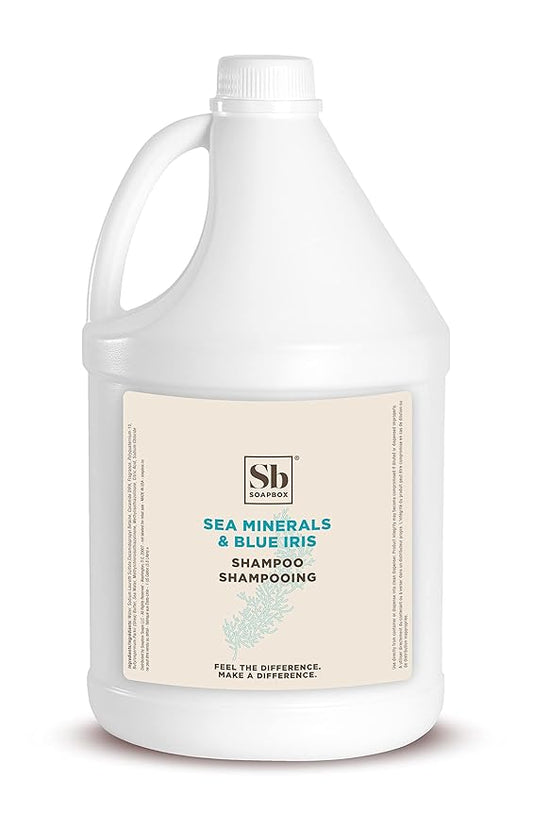 Soapbox Sea Minerals & Blue Iris Shampoo, Vegan, Color Safe, Harsh Harsh Sulfate Free & Silicone Free Hair Shampoo Refill for Home & Professional Use - Gallon Size-VivaGrace Women