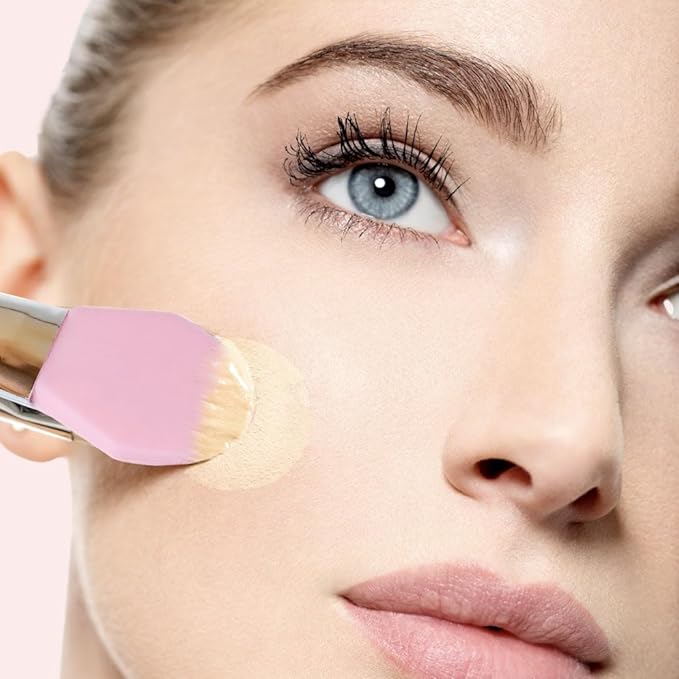StansOut Foundation Applicator - Liquid Foundation Brush, for Cream or Powder - Easy to Clean - Travel-Friendly, Durable - Ideal for Professional Makeup Results - Pointed Shape, Smooth Silicone Edge-VivaGrace Women