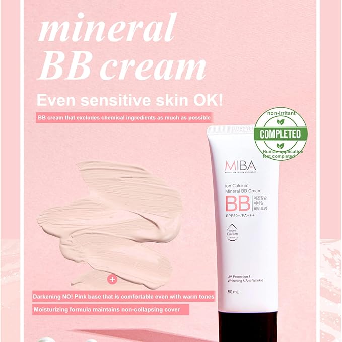 MIBA Ion Calcium Mineral BB Cream 50ml / 1.69 fl.oz Patent raw material mineral ion calcium. Thin but overwhelming coverage. Long lasting power. Excluding chemicals as much as possible-VivaGrace Women
