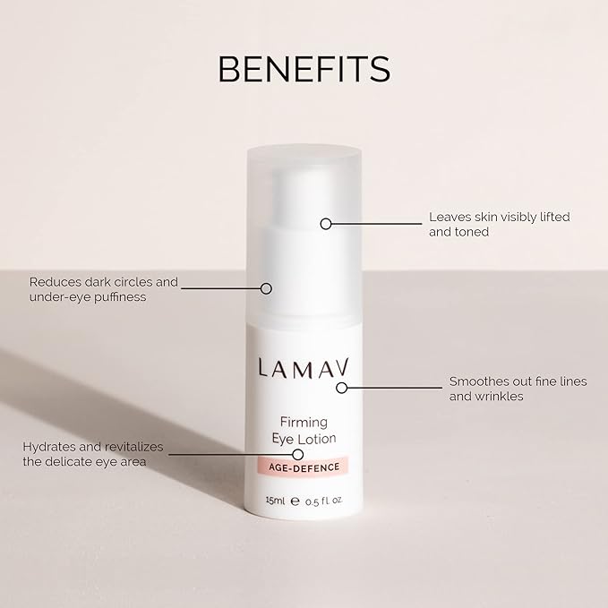 LAMAV Firming Eye Lotion - 7 Potent Actives, Anti-wrinkle Properties, Increases Skin Firmness, Anti-Aging Eye Cream, Cruelty-Free, Reduces Dark Circles-VivaGrace Women