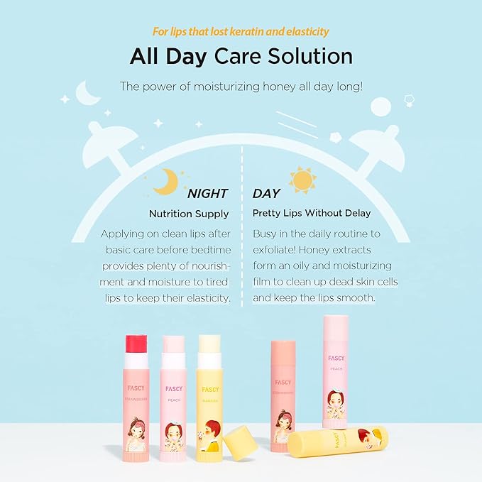 FASCY Lollipop Lip Balm Peach, Lip Balms & Moisturizers, Korean Lip Balm, Korean Lip, Korean Lip Products, Paraben Free, Moisturizing, 0.13 Oz, (Peach)-VivaGrace Women