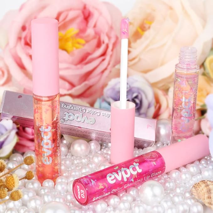 BINGBRUSH 3 Pcs Color Changing Lip Gloss lipstick, Pink Magic Mood Lip Oil Tinted,Temperature Color Change Lip Stain Lip Balm, Longlasting Lips Will Not Dry Out-VivaGrace Women