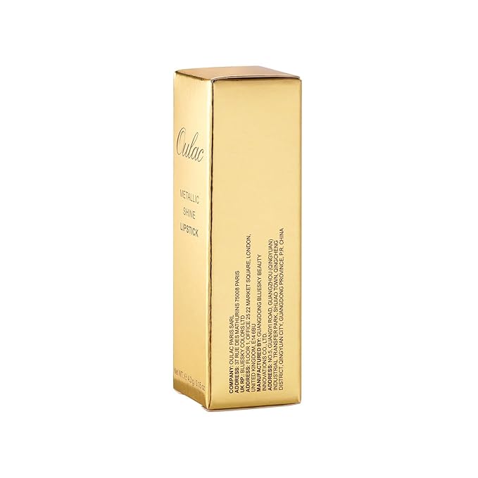Oulac Glitter Gold Lipstick for Women with Metallic 3D Shine Lightweight Hydrating Formula, High Impact Lip Color, Vegan Beauty, Full Coverage Lip Makeup, Christmas Gifts for Women, Celebration(18)-VivaGrace Women