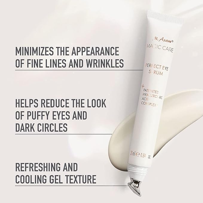 M. Asam MAGIC CARE Perfect Eye Serum - eye serum with 360° tightening effect, effectively fights puffiness & dark circles, tightens the eyelid, eye care with hyaluronic acid complex, 0.84 Fl Oz-VivaGrace Women
