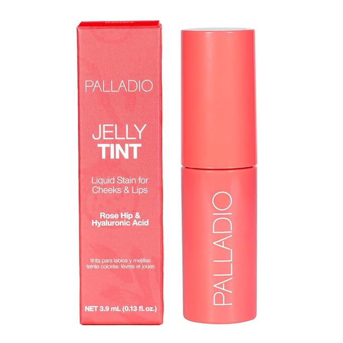 Palladio Jelly Tint, Liquid Stain for Cheeks & Lips, Vivid Color Lip Stain, Lightweight Non-Sticky and Transfer-proof, Natural Finish Makeup, Sweet Berry-VivaGrace Women
