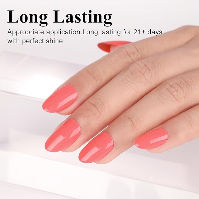 Imtiti Light Coral Gel Nail Polish, 0.5 Fl Oz Coral Orange Color Gel Polish forManicure Salon DIY Nail Art at Home, Gift for Women Girls Spring Summer Gel Polish