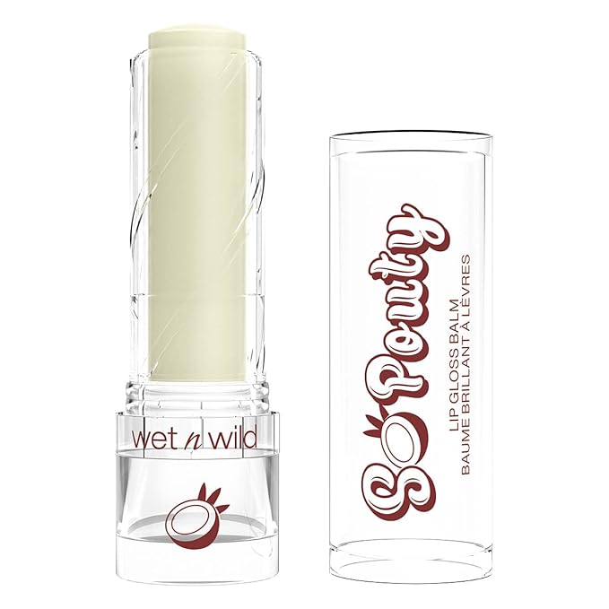 wet n wild Perfect Pout So Pouty Shine Tinted Lip Balm Coconut Flavored, Hyaluronic Acid, Vegan Collagen, Moisturizing For Dry Lip Care, Clear-VivaGrace Women