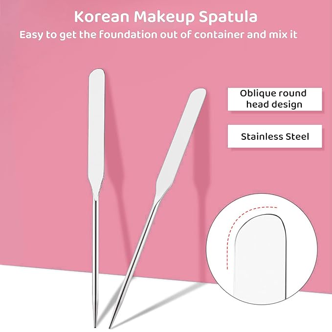 Makeup Mixing Palette, KissDate Korean Spatula Makeup Palette with Foundation Spatula, Stocking Stuffers Christmas Gifts for Women Stainless Steel Picasso Makeup Spatula Mixing Tray Makeup Mixer-VivaGrace Women