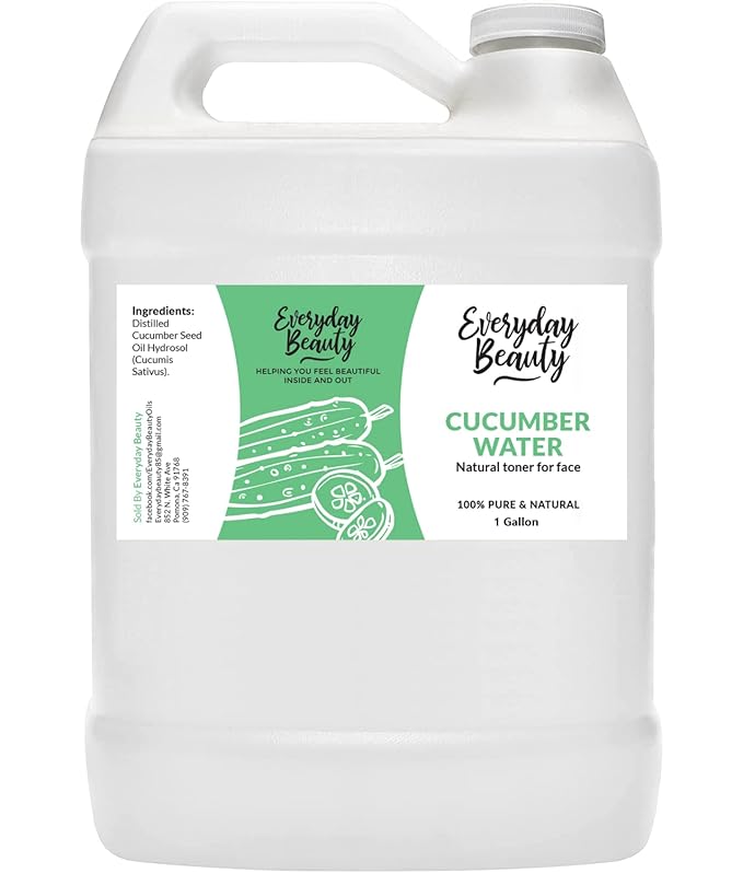 Cucumber Hydrosol Facial Toner - Bulk 1 Gallon All Natural Hydrating Spray Mist for Face and Hair - 100% All Natural Cucumber Water Hydrosol-VivaGrace Women