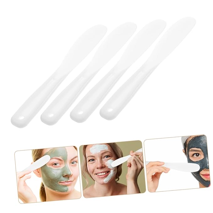 Beaupretty 10pcs Tool Stick White Makeup Silicone Makeup Spatula Mini Silicone Spatula Silicone Stirring Tools Spatulas Cosmetic Long Spatula Barber Film Stick Face-VivaGrace Women
