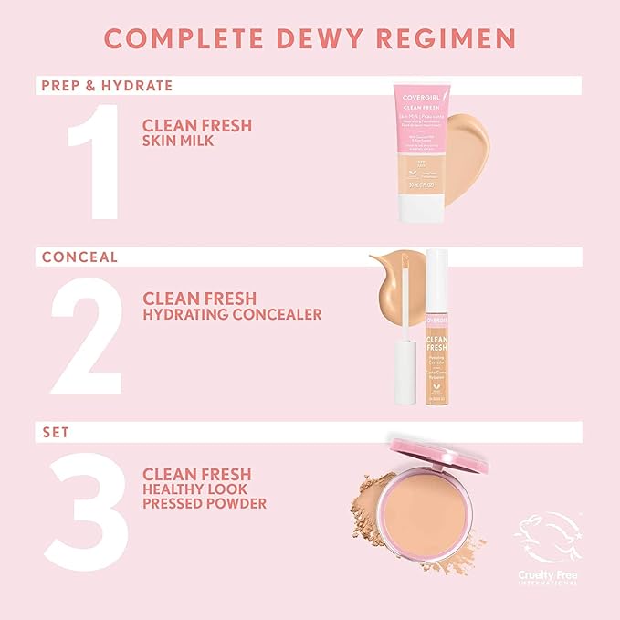 COVERGIRL Clean Fresh Pressed Powder, Light, 0.35 Oz-VivaGrace Women