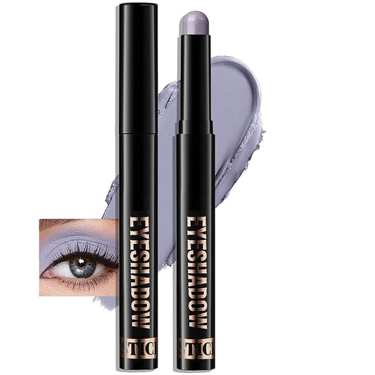 Cream Eyeshadow Stick, Matte Eye Shadow Stick Waterproof Neutral Nude Eyeliner Pencil Crayon Long-Lasting Eye Highlighter Makeup for Older Women Easy to Use High Pigmented, 20 Periwinkle-VivaGrace Women