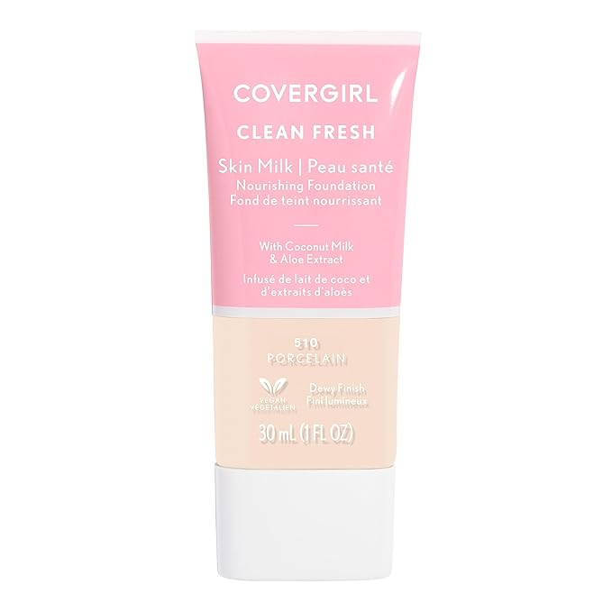 COVERGIRL Clean Fresh Skin Milk Foundation, Hydrating Foundation, Vegan, 1 Count, (packaging may vary)-VivaGrace Women