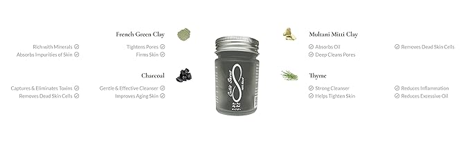 100% Natural Acne Prone Skin Clay Mask 120g All Clay & No Water-VivaGrace Women