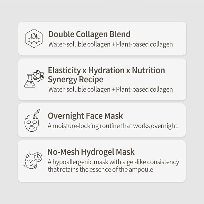 NACIFIC Rice Pepta Collagen Gel Facial Mask (Rice Peptide) 4EA Set | Overnight Hydrogel Care for All Skin Types, Hydrating, Firming, Elasticity, Pore Minimizing, Glass Glow Skin | Korean Beauty