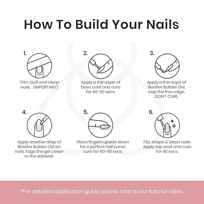 Beetles Builder Gel for Nails, 7 in 1 Nude Brown Colored Strengthener Gel in a Bottle for Nail Extension Nail Apex Building UV LED Lamp Cured DIY at Home Beauty Gift Sets for Women,Base Coat Need-VivaGrace Women