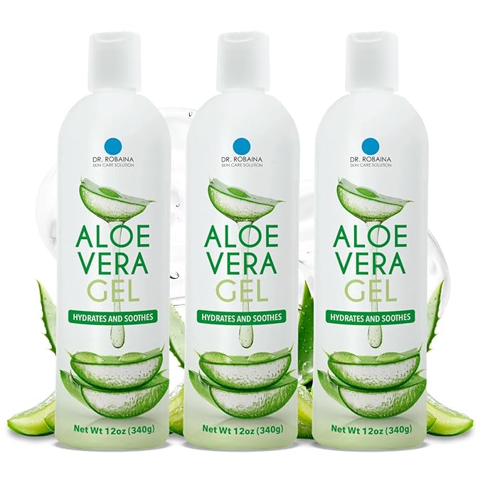 Dr. Robaina Natural Aloe Vera Gel with Emu Oil – Hydrating & Soothing Daily Skin Care for Dry Skin, Sun-Exposed Comfort & Irritation Relief – Non-Greasy, Quick-Absorbing – 12 oz | Made in USA-VivaGrace Women