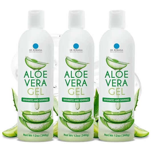 Dr. Robaina Natural Aloe Vera Gel with Emu Oil – Hydrating & Soothing Daily Skin Care for Dry Skin, Sun-Exposed Comfort & Irritation Relief – Non-Greasy, Quick-Absorbing – 12 oz | Made in USA-VivaGrace Women