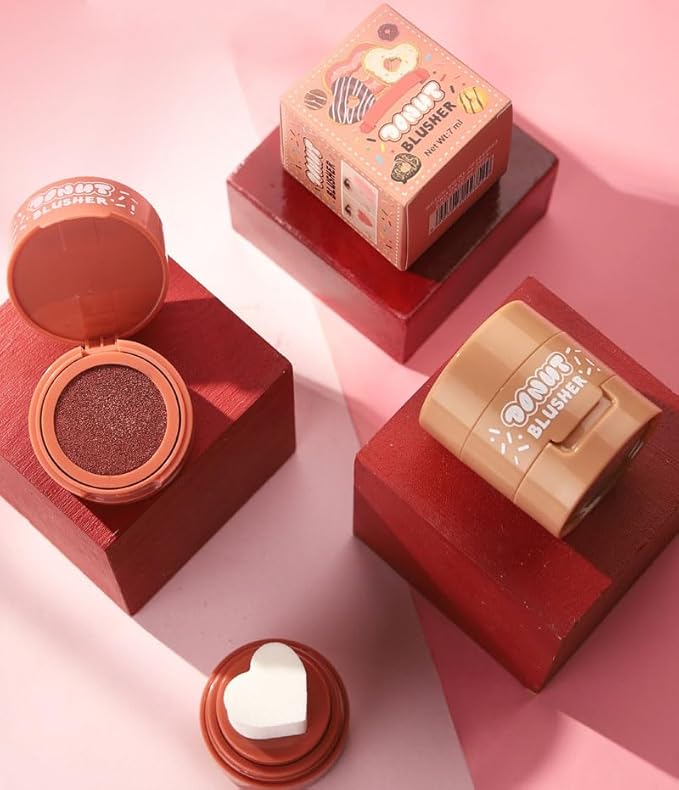 Stamp Liquid Blush Stamp Blush with Heart Shaped Applicator Natural Long Lasting Blush, Light and Airy Makeup for Women (5)-VivaGrace Women