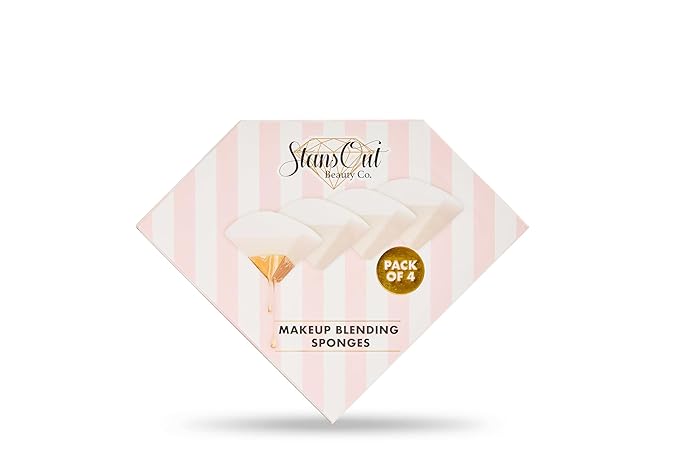 StansOut Beauty Sponge 4-Pack – Streak-Free, Airbrushed Finish | Reusable, Quick-Drying, Latex-Free | Multi-Angle Blending Sponge for Cream, Liquid & Powder | Pro Makeup Applicator-VivaGrace Women