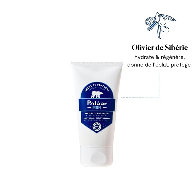 Polåar Men - Set for Men’s Skin Care - Moisturizing Cream with Siberian Olive + Shower Gel with Arctic Lichen - 2 Face, Body and Hair Treatments - Vegan, Curelty Free, Made in France-VivaGrace Women